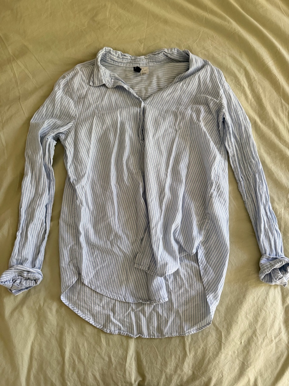 H&M Light Blue Striped Long-Sleeve women’s Shirt